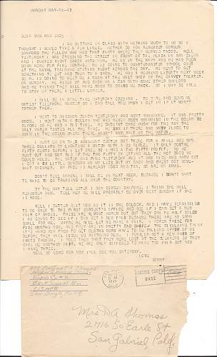 WW2 Era Letter typed by Marine in San Diego during training.