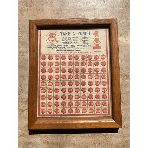 WW2 Era “Take a Punch at Hitler” US Defense Bonds Punch Board Game.