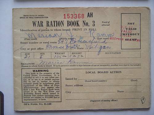 War Ration Books