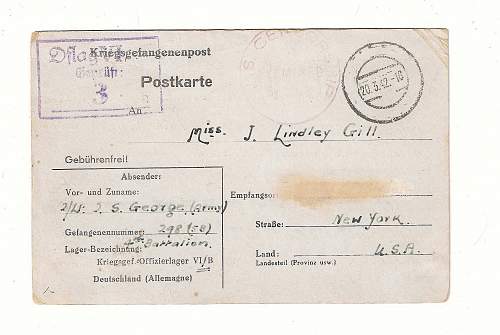 WW2 Era Postcard Written by Allied POW while in German POW camp.
