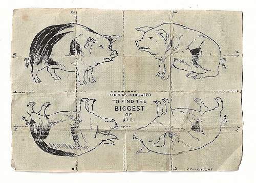 WW2 Era Anti-Hitler Propaganda “Fold As Indicated To Find The Biggest Pig Of All”