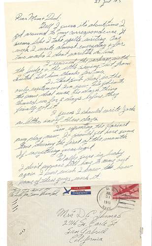 WW2 Era Letter Written by U.S. Marine in The Pacific. He mentions Getting Chased by a Japanese Submarine.