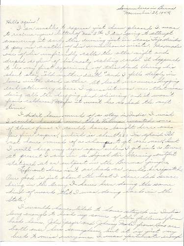 WW2 Era Letter Written by Serviceman in Burma. He mentions getting attacked in a recent Japanese Air Raid.