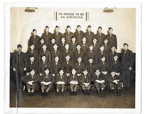 WW2 Era Army Air Force Flight School Graduation Photo, 1943