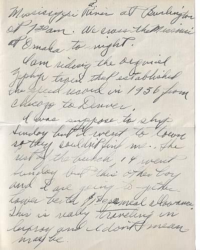 WW2 Era Letter Written by Serviceman onboard a Train Heading To Detroit.