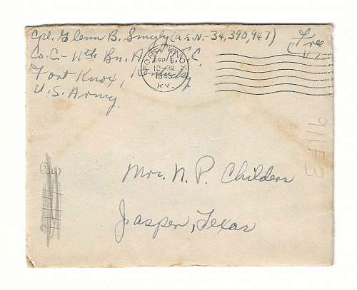 WW2 Era Hallmark Card/Letter Written by Tank Driver in Training While at Fort Knox.