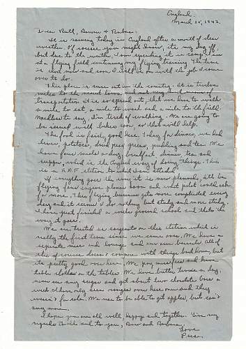 WW2 Era Letter Written by Canadian Pilot In Training While in England.