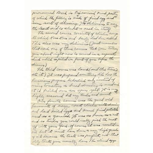 WW2 Era Letter Written by U.S. Soldier in Tunisia. He writes about having dinner with the Prince of Tunis. Lots of interesting historical content.