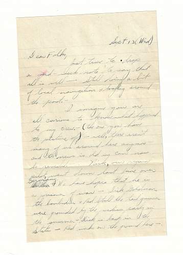WW2 Era Letter Written by B-17 Navigator Shortly After Being Shot Down.