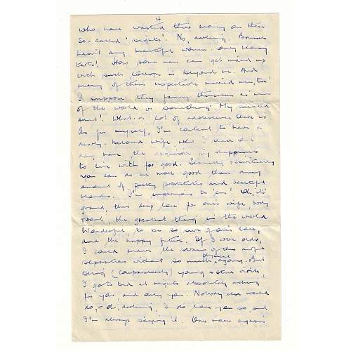 WW2 Era Letter Written by British Serviceman. He writes of his stay in Brussels, Bombing Jerries, and many other topics.