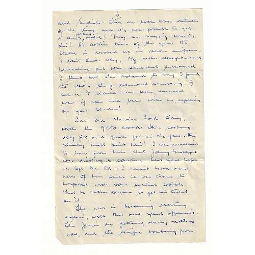 WW2 Era Letter Written by British Serviceman. He writes of his stay in Brussels, Bombing Jerries, and many other topics.