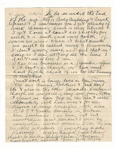 WW2 Era Letter Written by an Australian Serviceman. He writes about the war effort as well as other topics. Details in comments.