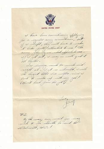 WW2 Era Letter Written by P-51 Pilot in India. The letterhead is a photo of him in his P-51. He writes about his points, not graduating High school, his Post-army plans, and more.