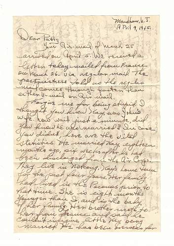 WW2 Era Letter Written by Lady telling spooky stories to her Cousin, who was serving in the Infantry. He would be killed before the letter was written.