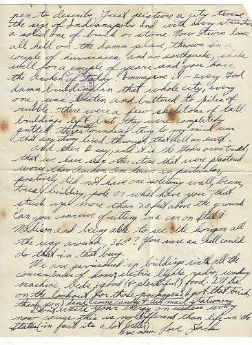 WW2 Era Letter Written by U.S. Serviceman. He writes of the mind blowing destruction in Aachen and more.