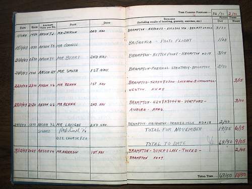 RCAF /RAF Squadron 78 Flight Log Book (Halifax Bomber)