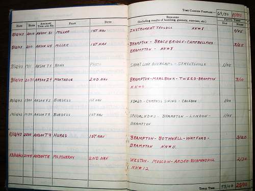 RCAF /RAF Squadron 78 Flight Log Book (Halifax Bomber)