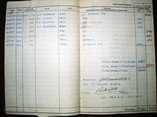 RCAF /RAF Squadron 78 Flight Log Book (Halifax Bomber)