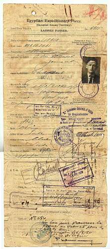 British  Palestine first travel document - OET