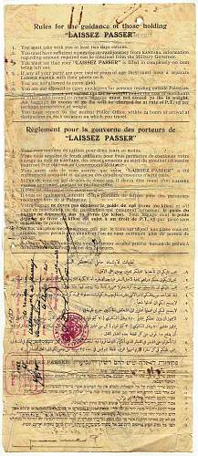 British  Palestine first travel document - OET
