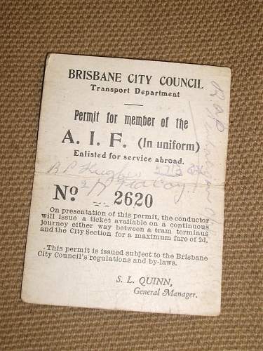 Aussie Tram Tickets WW2 &quot;Returned Soldier Only&quot;