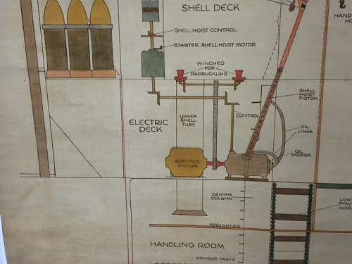 WPA V48 US Navy Gun Turret drawing WWII