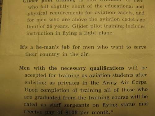 US Glider Pilot recruitment leaflet