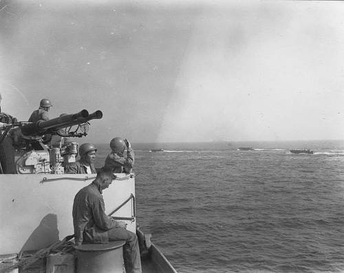 June 6 1944, USS Texas Photos at Omaha Beach