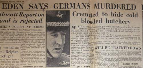 The Great Escape - Stalag Luft 3 contemporary newspaper report