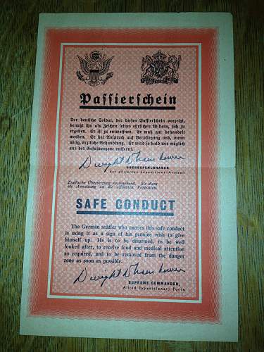 German Safe Conduct Leaflet