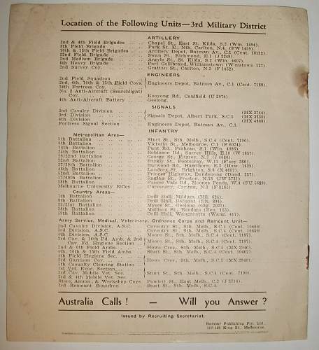 Australian 39th Militia AIF recruiting poster and booklet