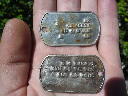 Identification of US dog tags .