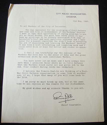 My new finds! Interesting letters regarding Leicester ARP wardens 1945
