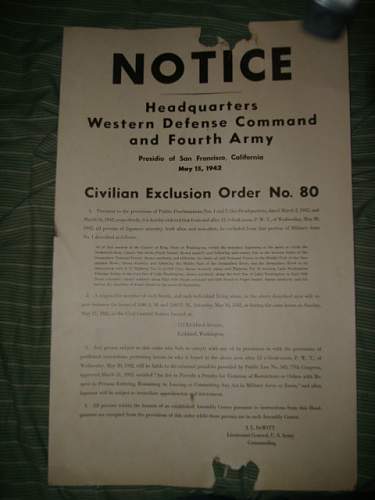 National Salvage Program and Civilian Exclusion Order Documents