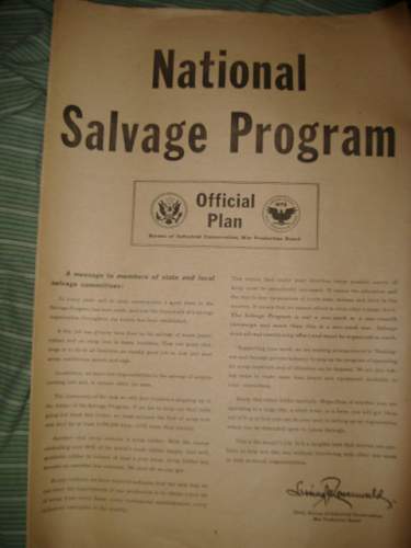 National Salvage Program and Civilian Exclusion Order Documents