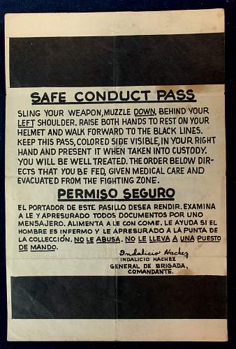 Safe Conduct Pass....'Training aid'?