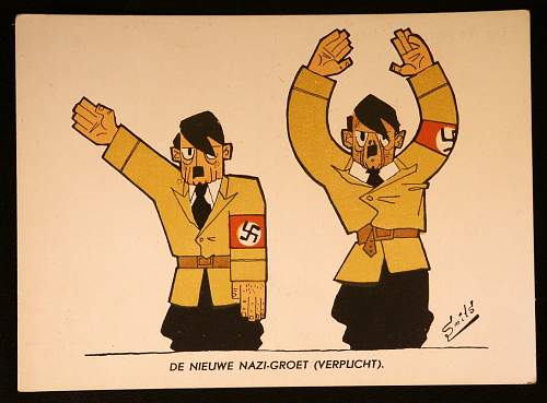 Dutch Postcards by Ton Smits ridiculing; Hitler, Goebbels, etc.