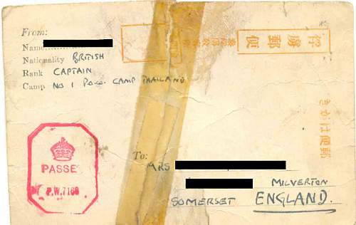 British POW Postcards- imp japanese army.