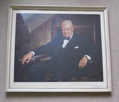 Original WW2 Winston Churchill Print 1943