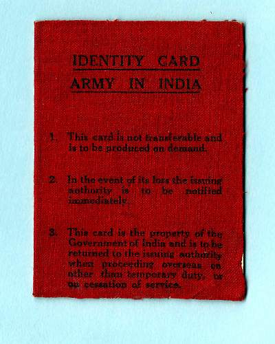 British India military ID...