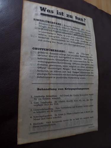 WW2 allied propaganda leaflet dropped on Germany by RAF