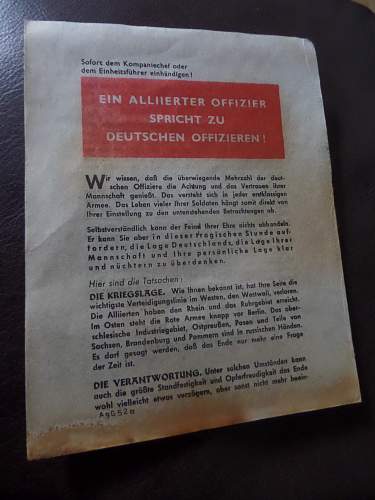 WW2 allied propaganda leaflet dropped on Germany by RAF