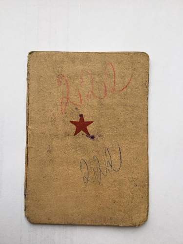 Red Army Soldier ID book 1944