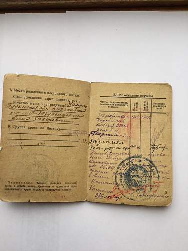 Red Army Soldier ID book 1944