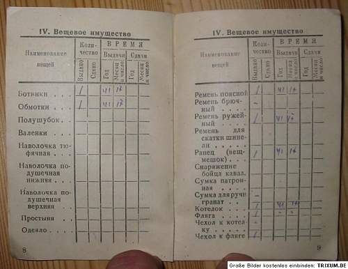 Russian soldier ID - 1942 ,soldier book