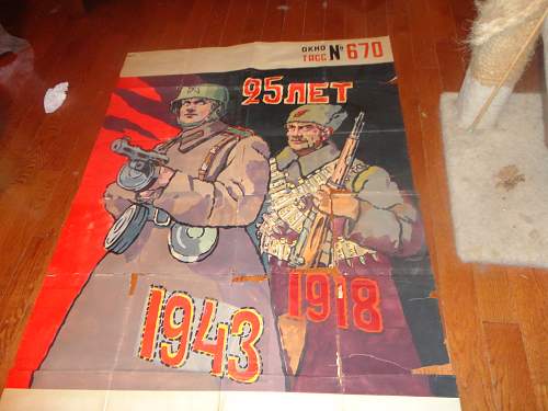 Large 1943 Russian Propaganda Poster  Need help with translation