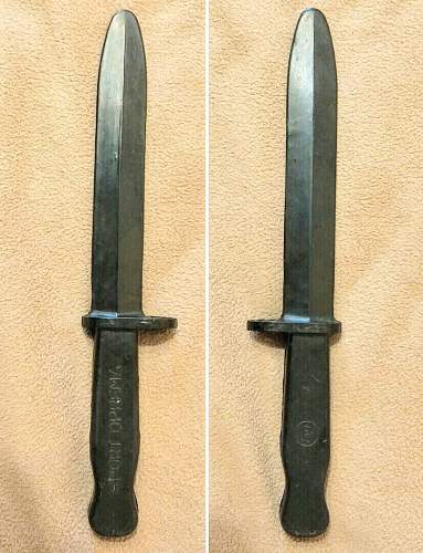 Yugoslavian M59 rubber drill knife bayonet