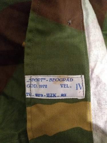 Yugoslavian JNA Maskirno Odelo Letnje (MOL) M68 Camouflage Suit