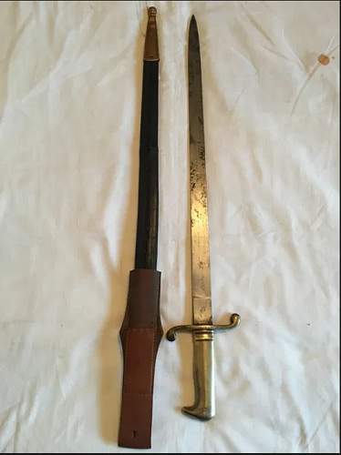 Prussian Mod 1871 sword / bayonet with scabbard