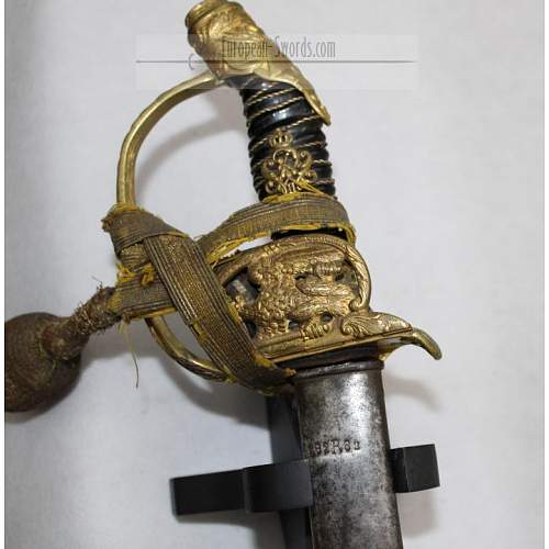 Scabbard regimental marks in prussian sword